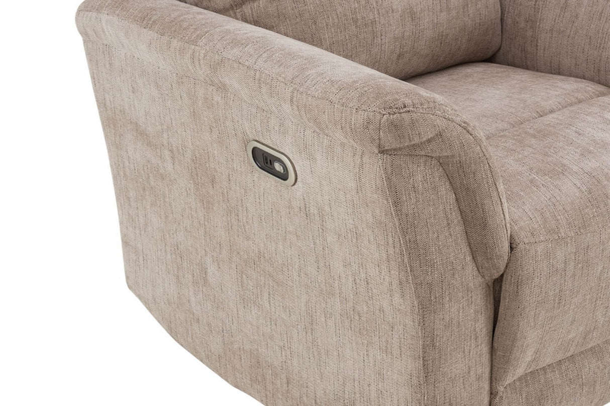 Mocha Woven Fabric Electric Power Recliner Chair