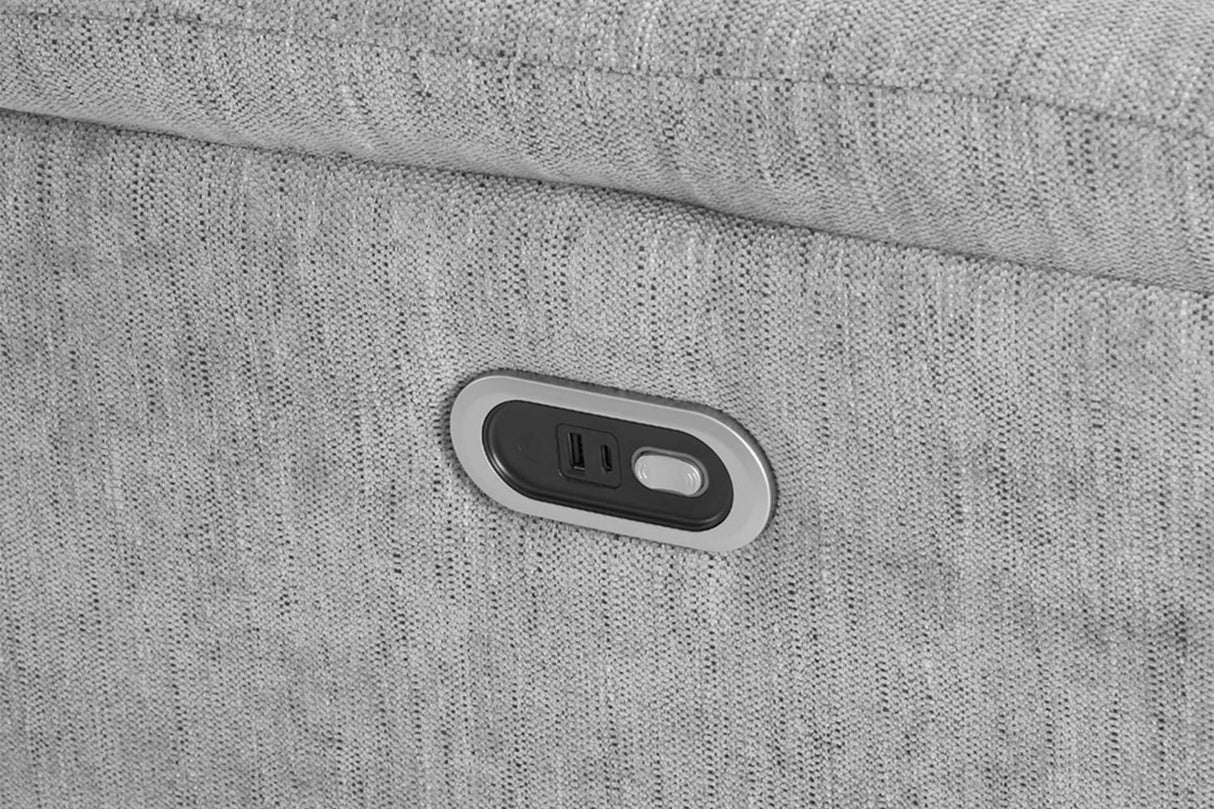 Grey Woven Fabric Electric Power Recliner Chair