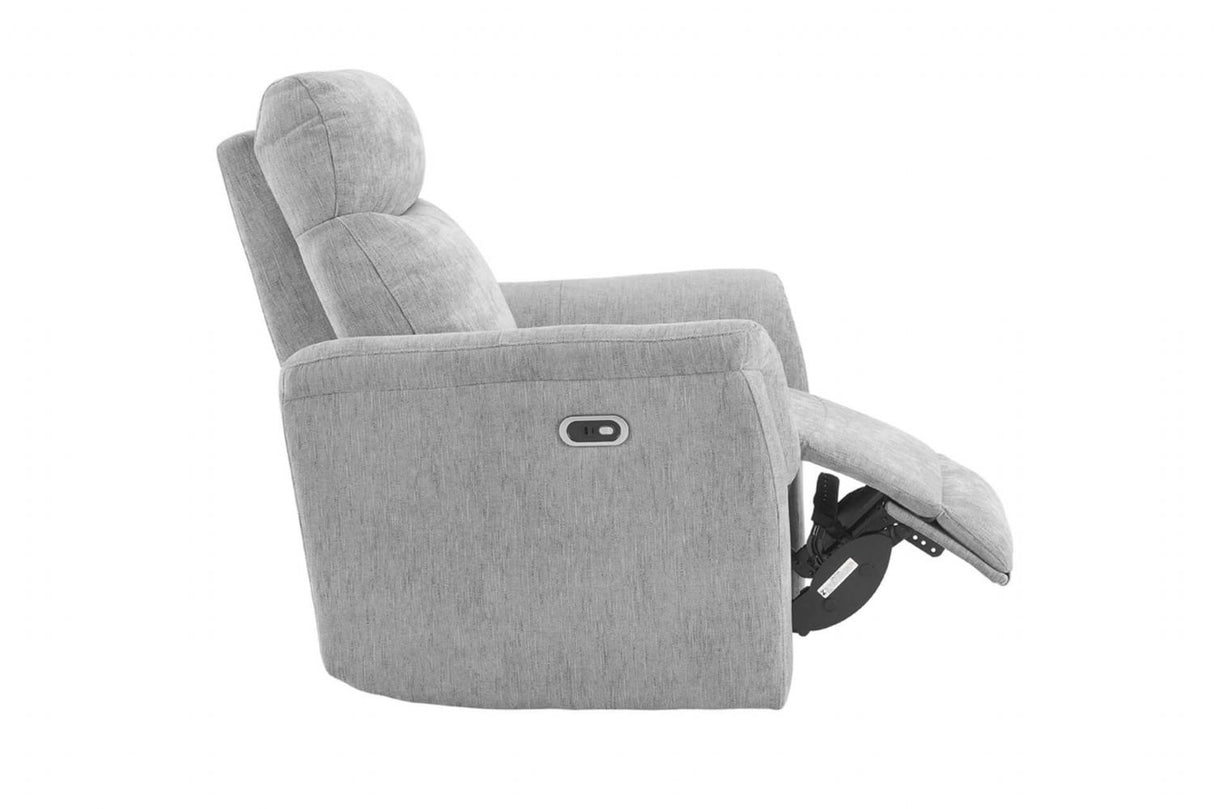 Grey Woven Fabric Electric Power Recliner Chair