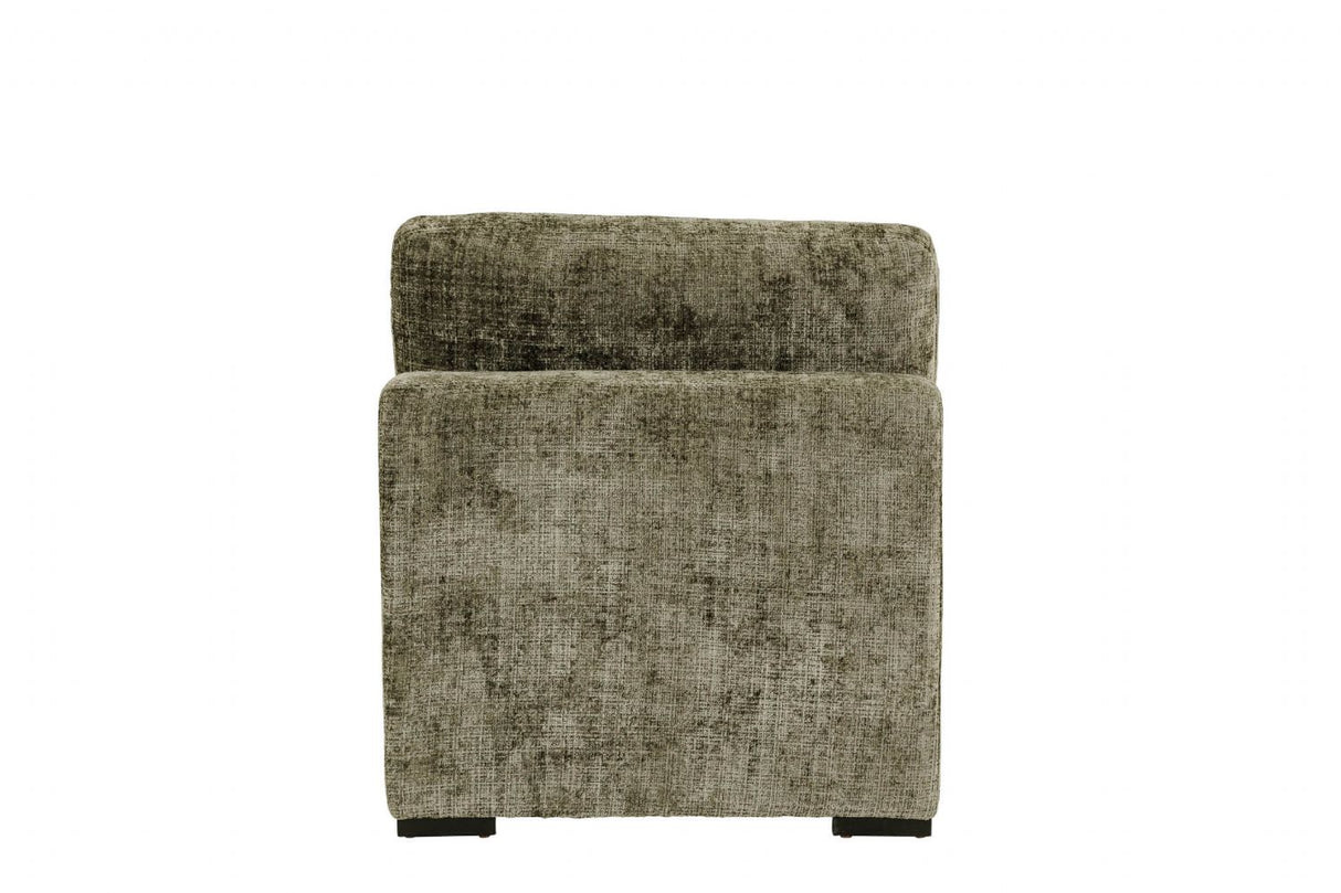 Green Chenille Fabric Armless Sectional Unit
