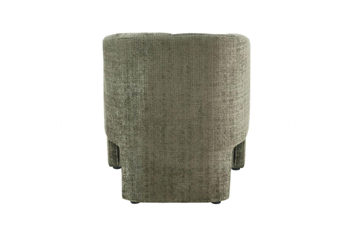 Green Chenille Fabric Upholstered Curved Accent Chair