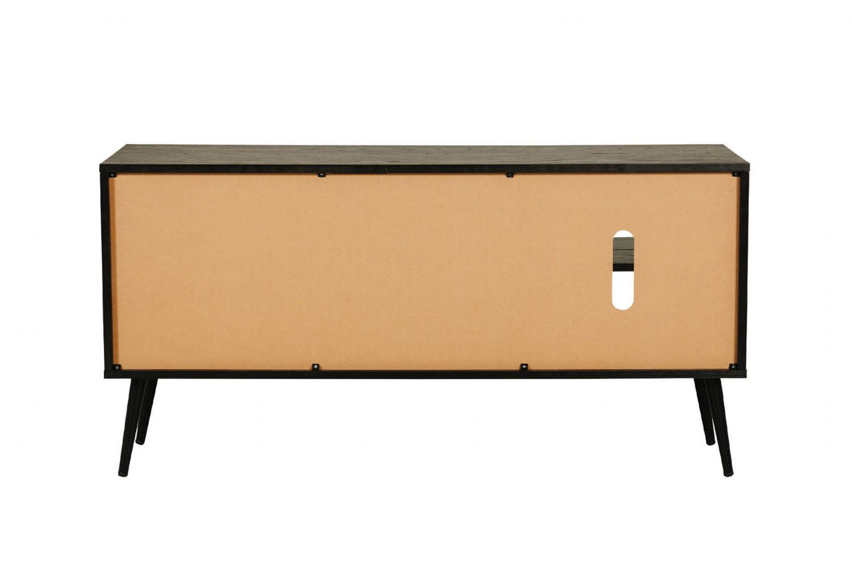 Black Wooden Large TV Media Entertainment Unit