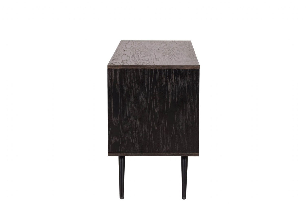 Black Wooden Large TV Media Entertainment Unit