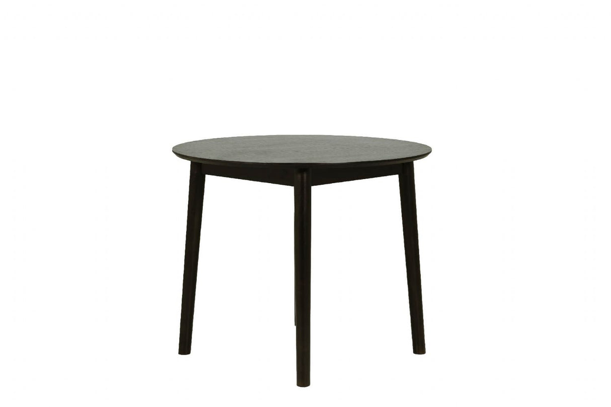 Black Wooden Small Round Dining Table 90cm