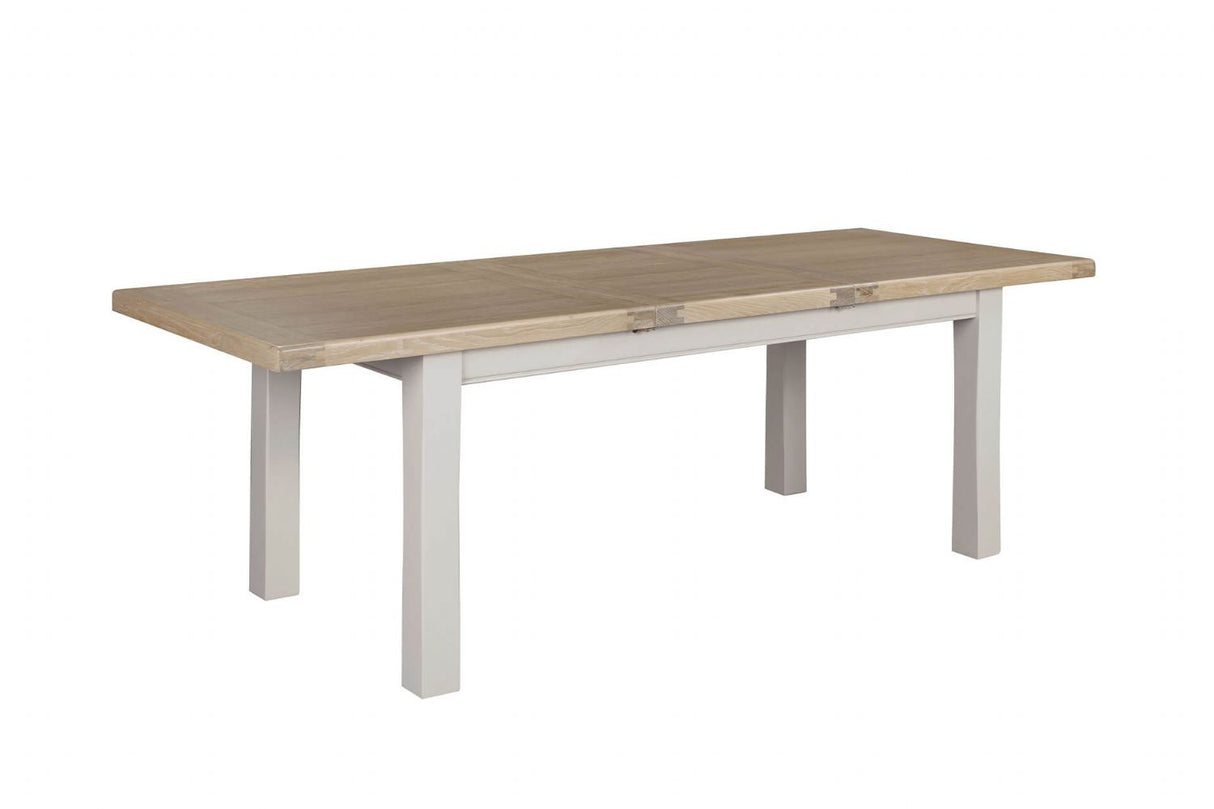 Taupe Pine Wood Extending Dining Table Oak Top 140 to 180cm