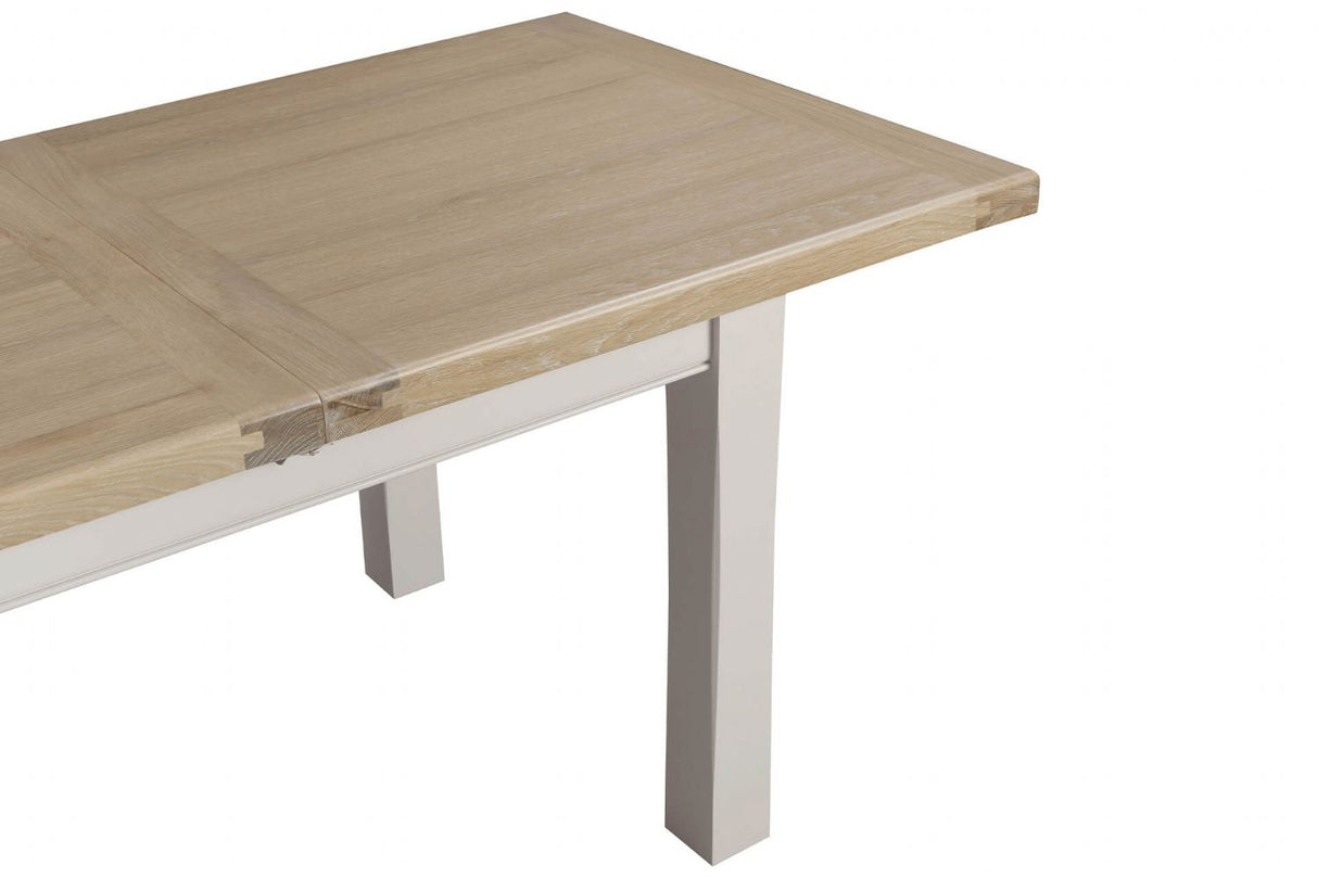 Taupe Wooden Extending Dining Table Oak Top 120 to 165cm