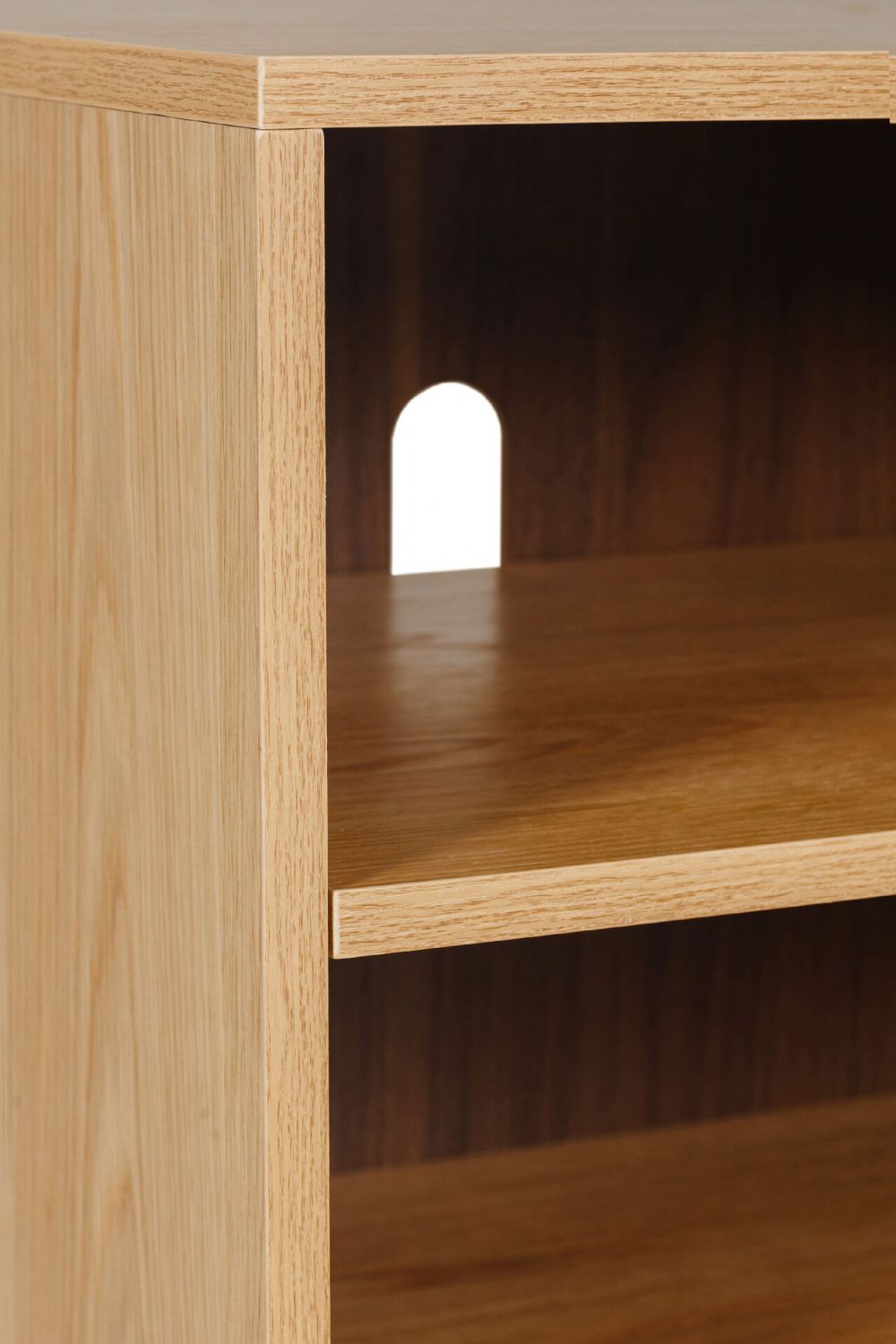 Natural Oak TV Media Entertainment Unit Metal Legs