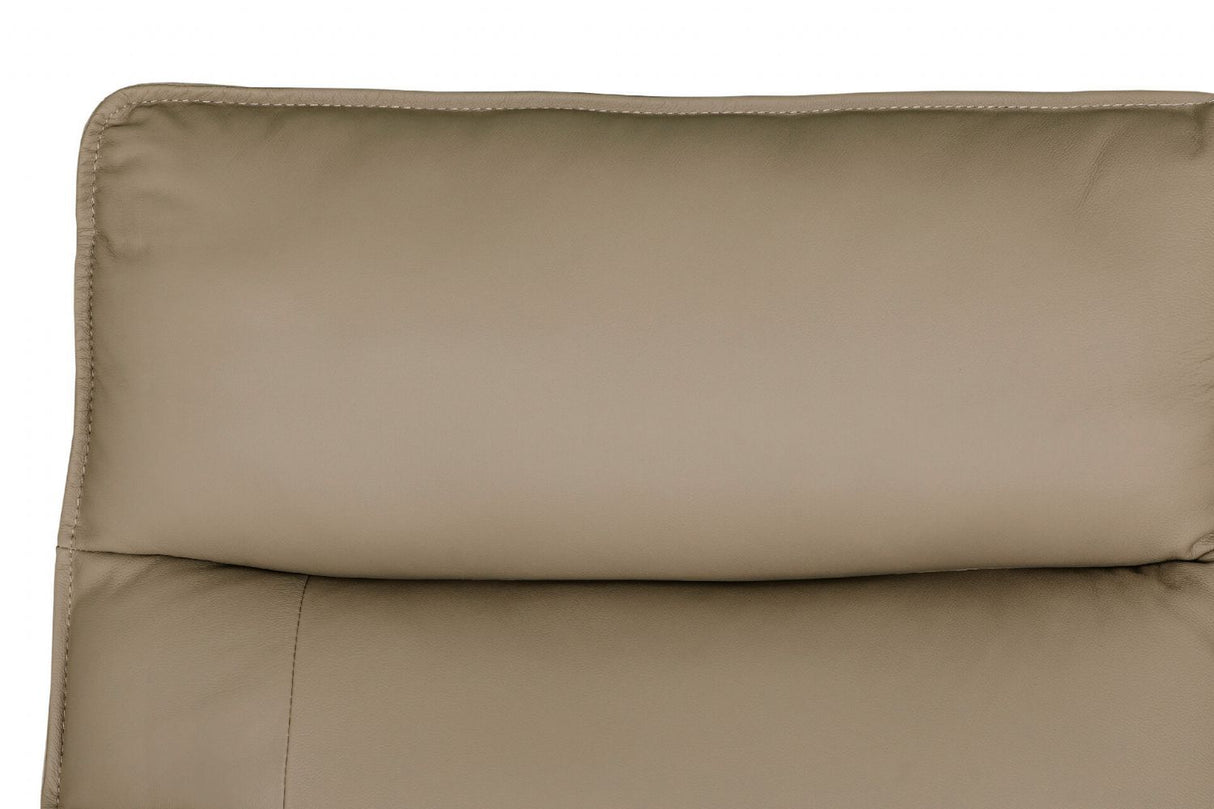Latte Leather 2 Seater Standard Back Sofa