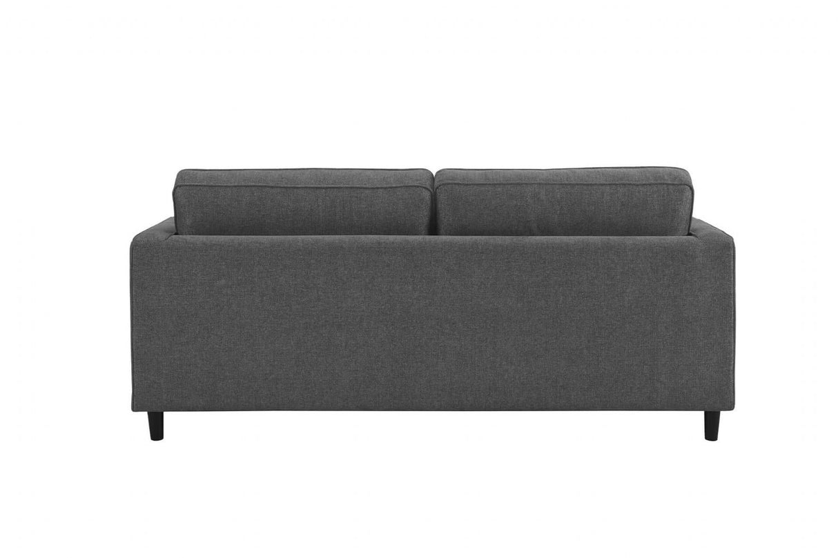 Dark Grey Fabric 3 Seater Buttoned Standard Back Sofa