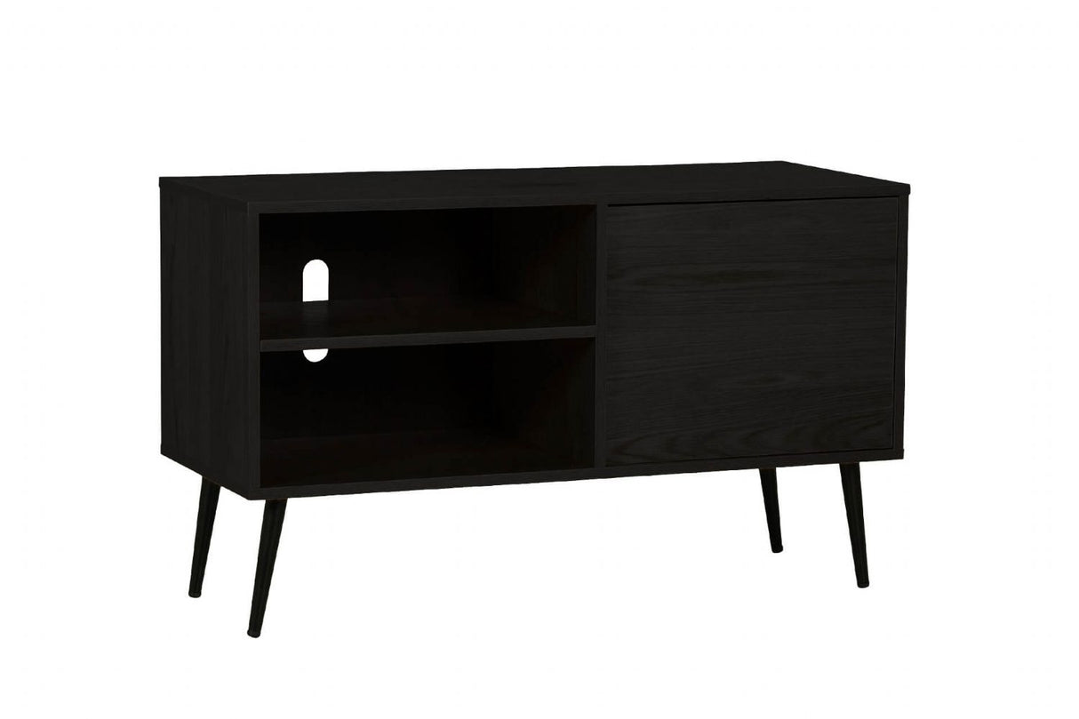Black Wooden 1 Door TV Media Entertainment Unit