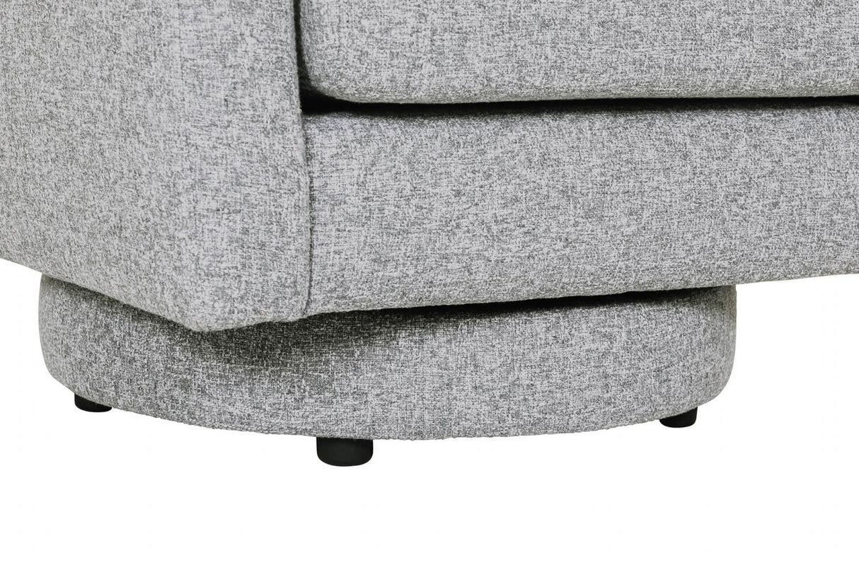 Grey Textured Fabric Swivel Accent Chair