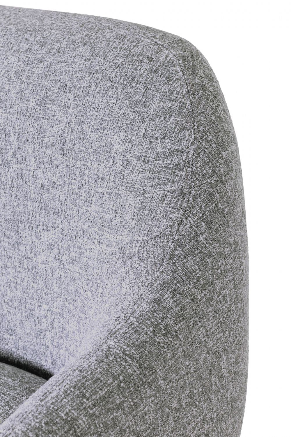 Grey Textured Fabric Swivel Accent Chair