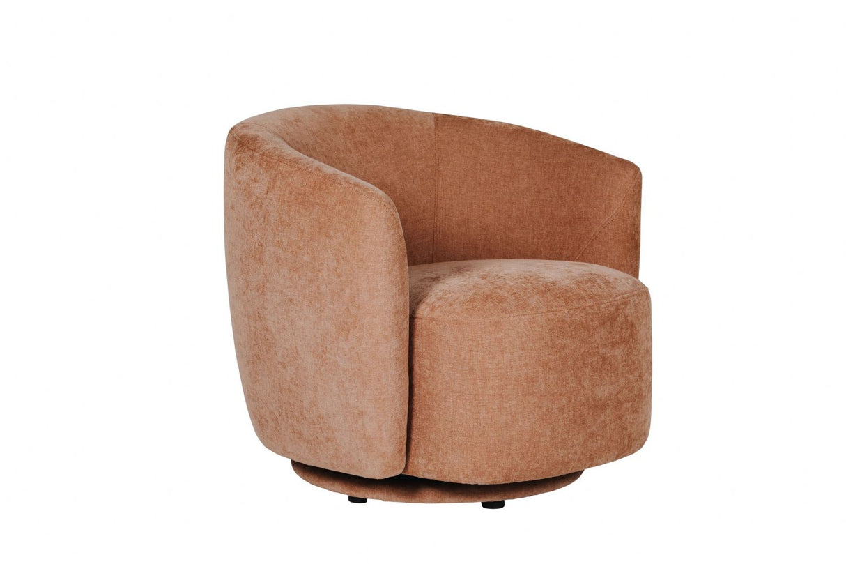 Umber Chenille Fabric Swivel Accent Chair