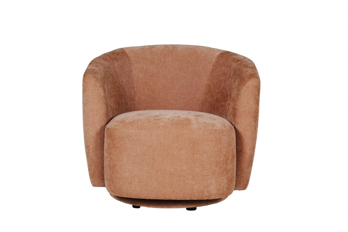 Umber Chenille Fabric Swivel Accent Chair
