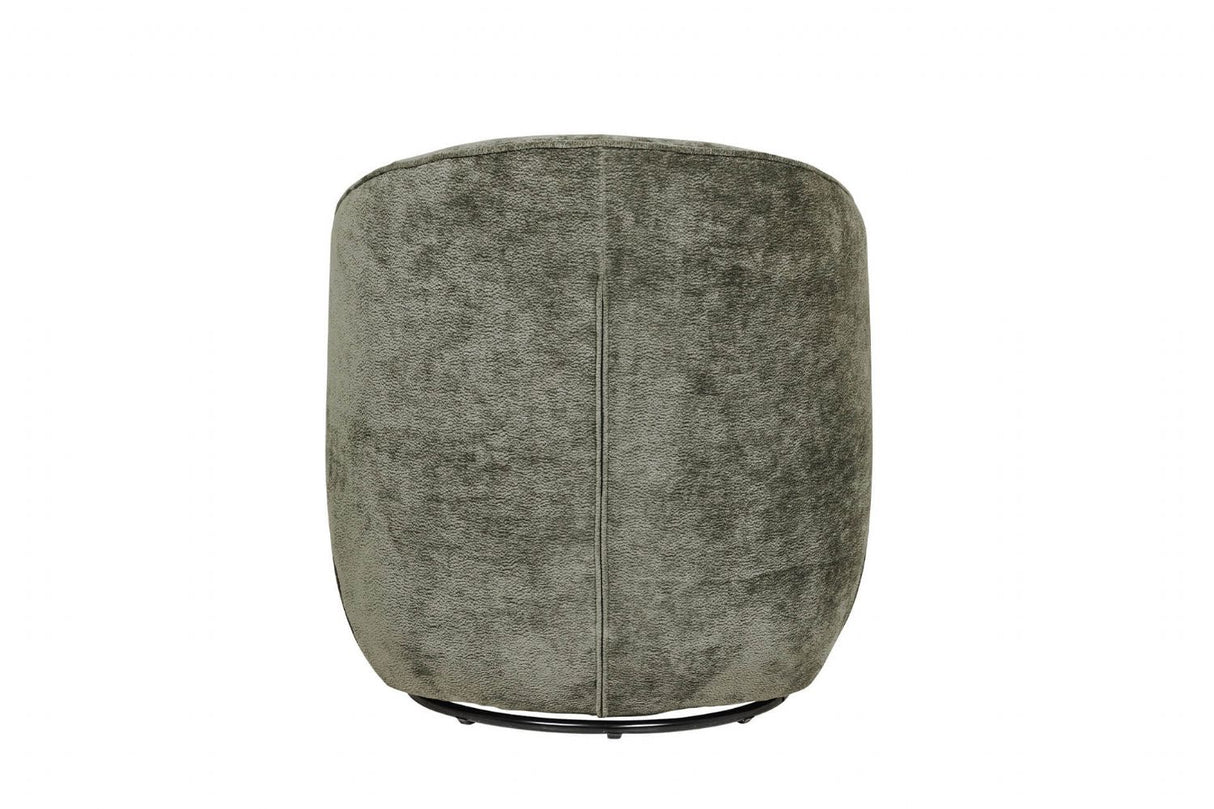 Green Textured Fabric Swivel Accent Chair