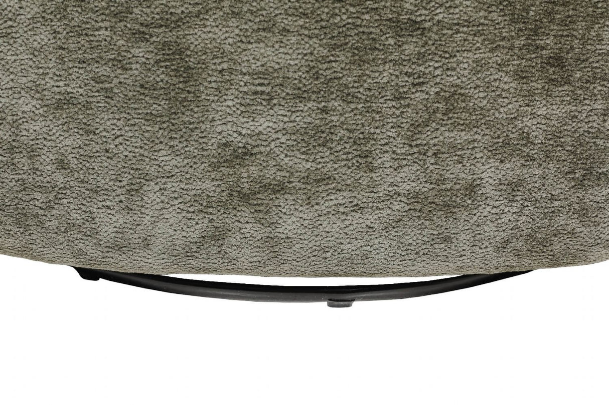 Green Textured Fabric Swivel Accent Chair