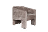 Mink Chenille Fabric Accent Chair Wooden Legs