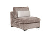 Mink Textured Velvet Fabric Armless Sofa with Cushion