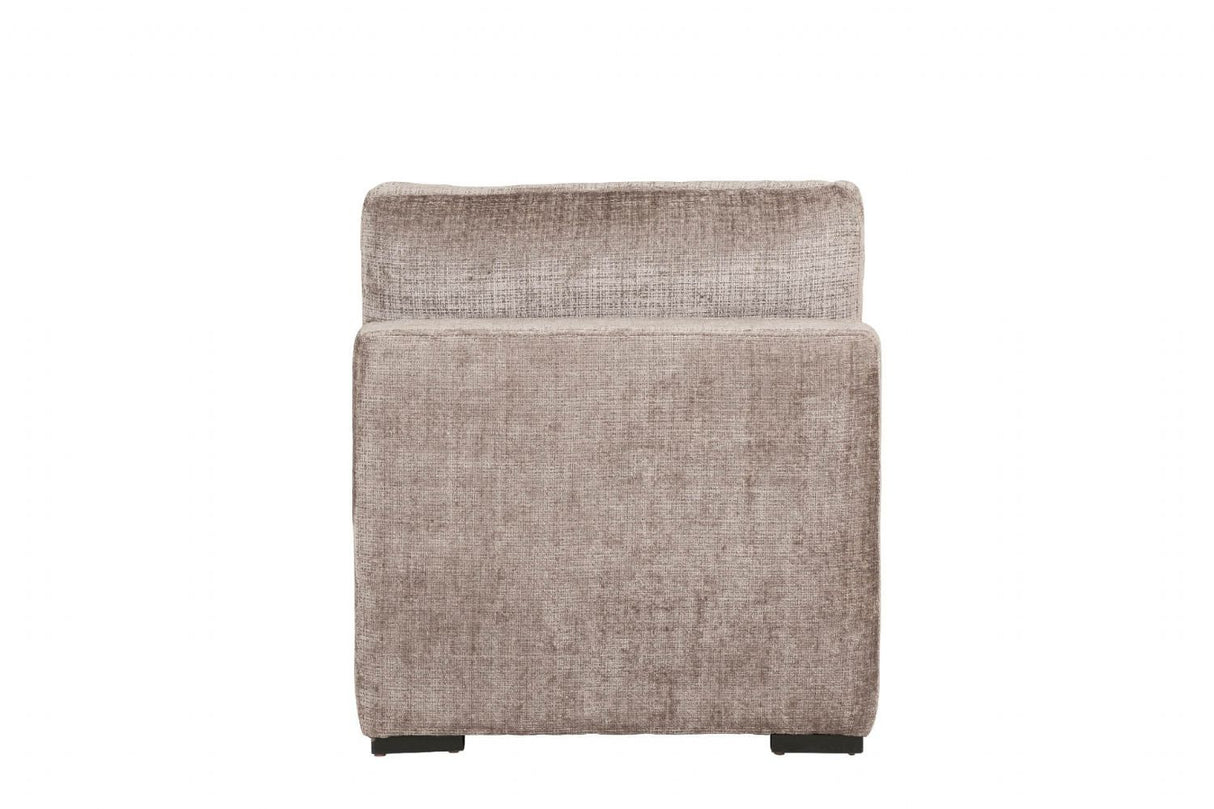 Mink Textured Velvet Fabric Armless Sofa with Cushion