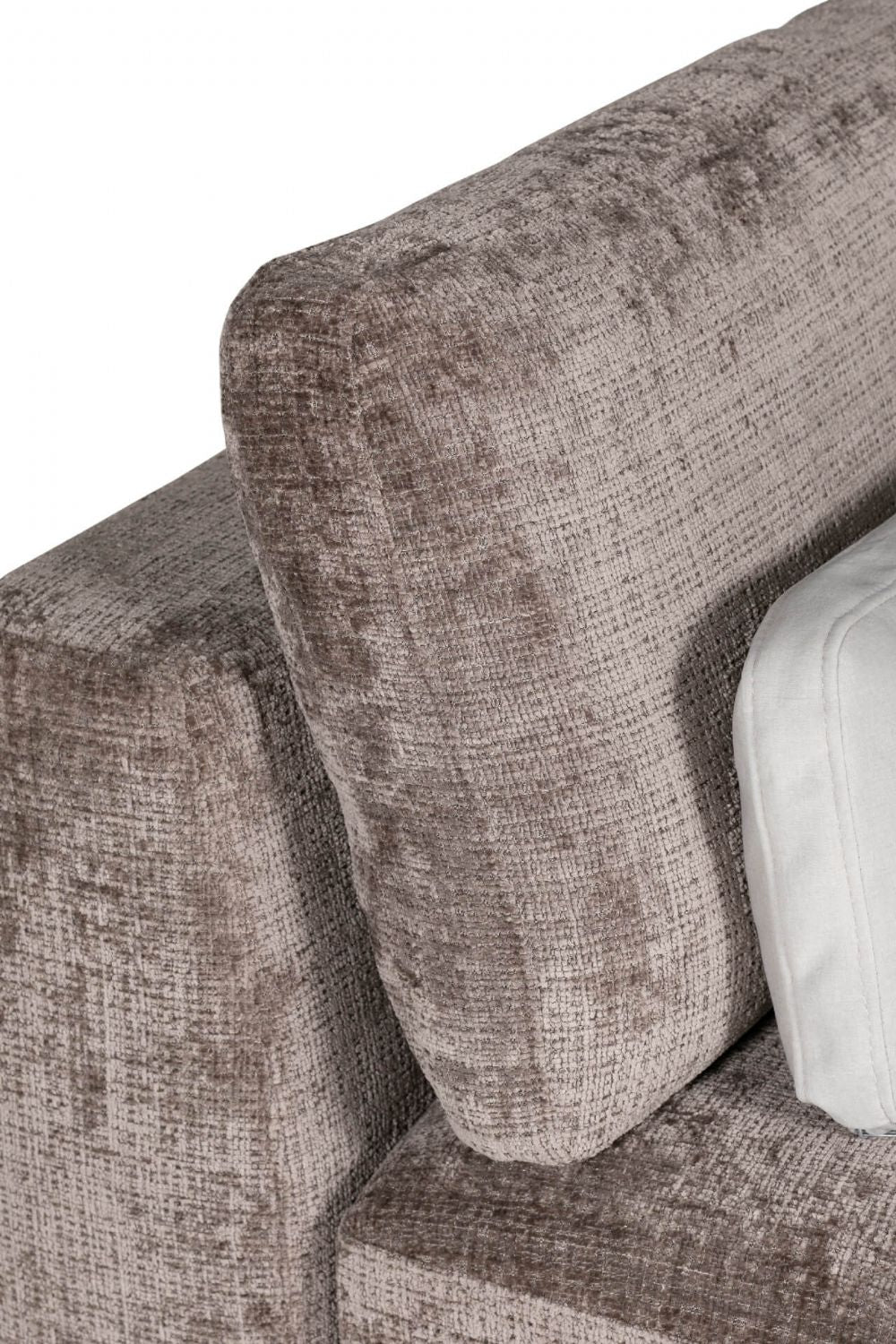 Mink Textured Velvet Fabric Armless Sofa with Cushion