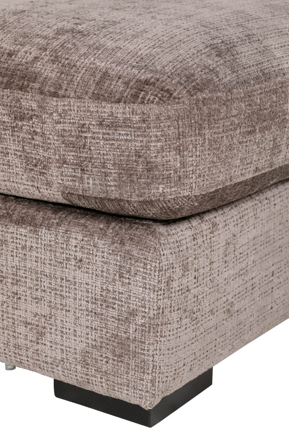 Mink Textured Velvet Fabric Armless Sofa with Cushion