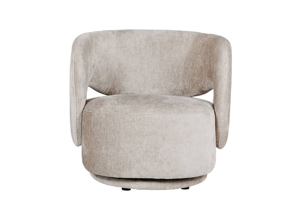 Mink Chenille Fabric Swivel Accent Chair