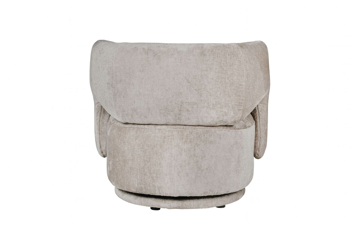 Mink Chenille Fabric Swivel Accent Chair