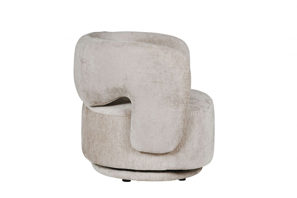 Mink Chenille Fabric Swivel Accent Chair