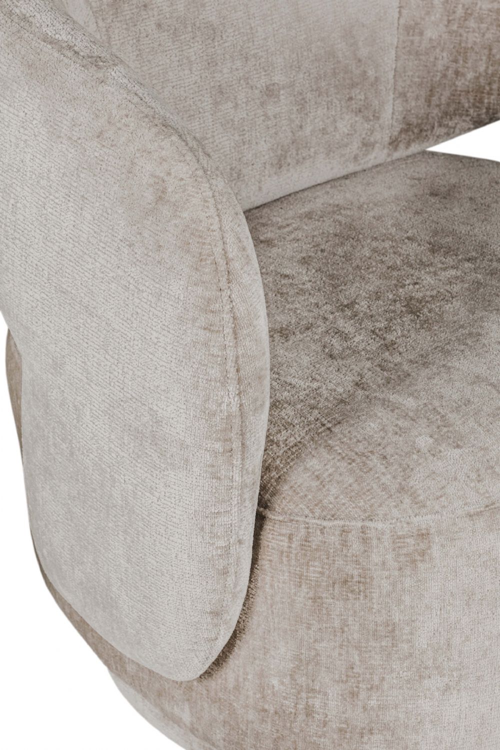 Mink Chenille Fabric Swivel Accent Chair