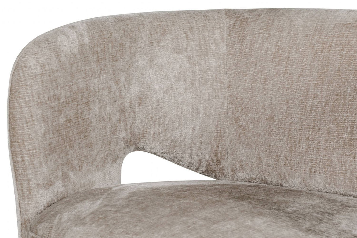 Mink Chenille Fabric Swivel Accent Chair