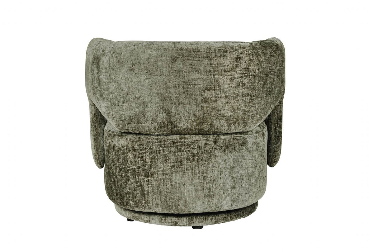 Olive Green Chenille Fabric Swivel Accent Chair