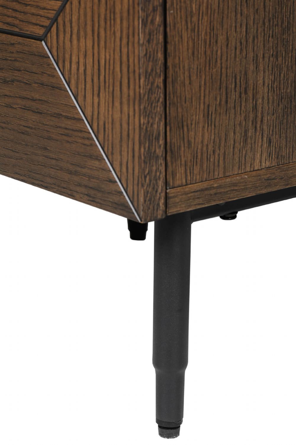 Brown Smoked Oak Wooden Bedside Table with Drawer