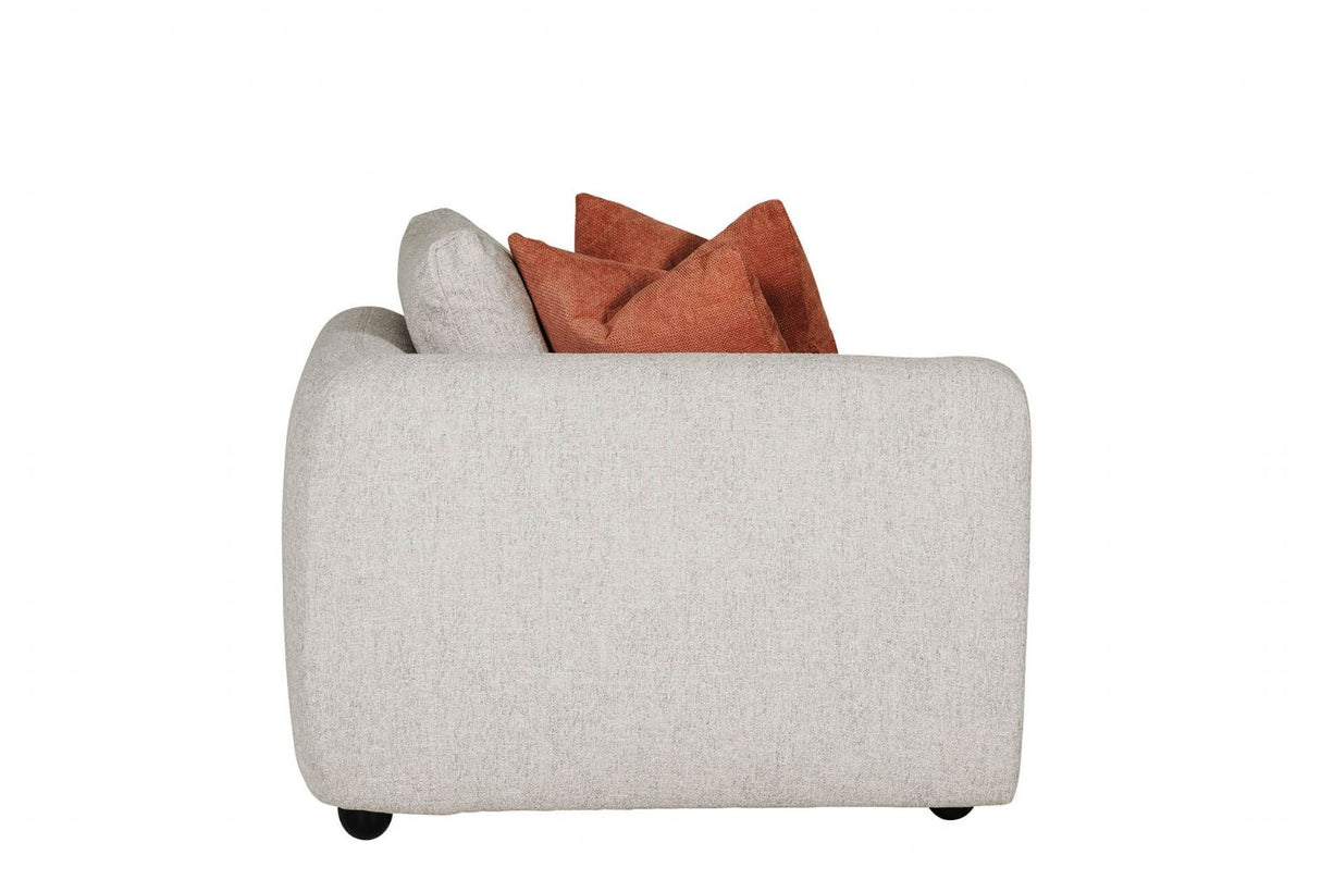 Natural Fabric Left Hand Facing Arm Sectional with Cushions