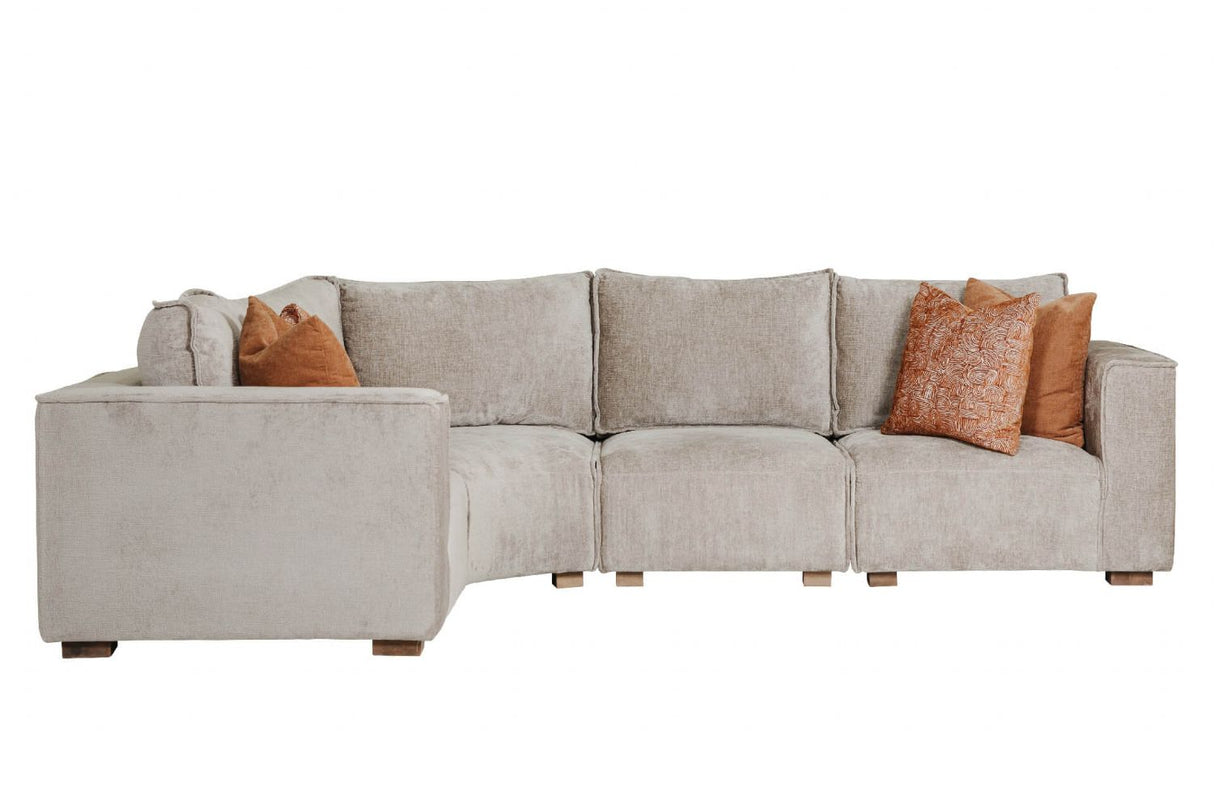 Mink Chenille Fabric Modular Armless Sofa