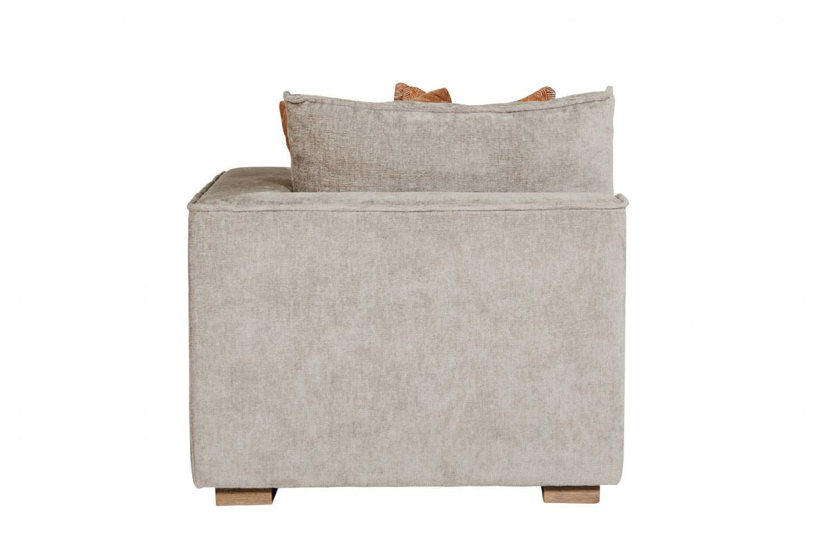 Mink Fabric Modular Armchair RHF with 2 Scatter Cushions