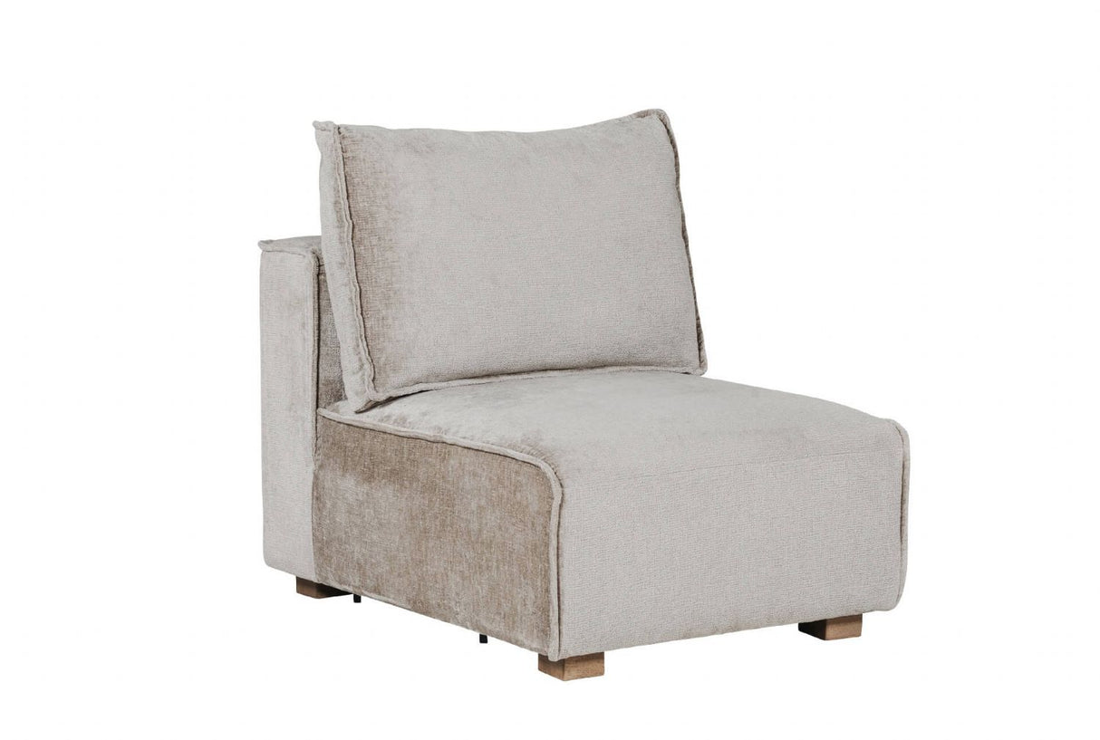 Mink Chenille Fabric Modular Armless Sofa