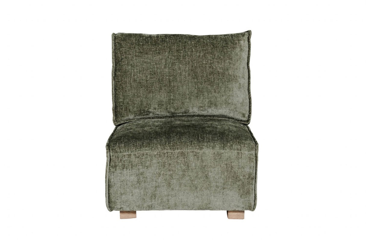 Olive Green Chenille Fabric Modular Armless Sofa