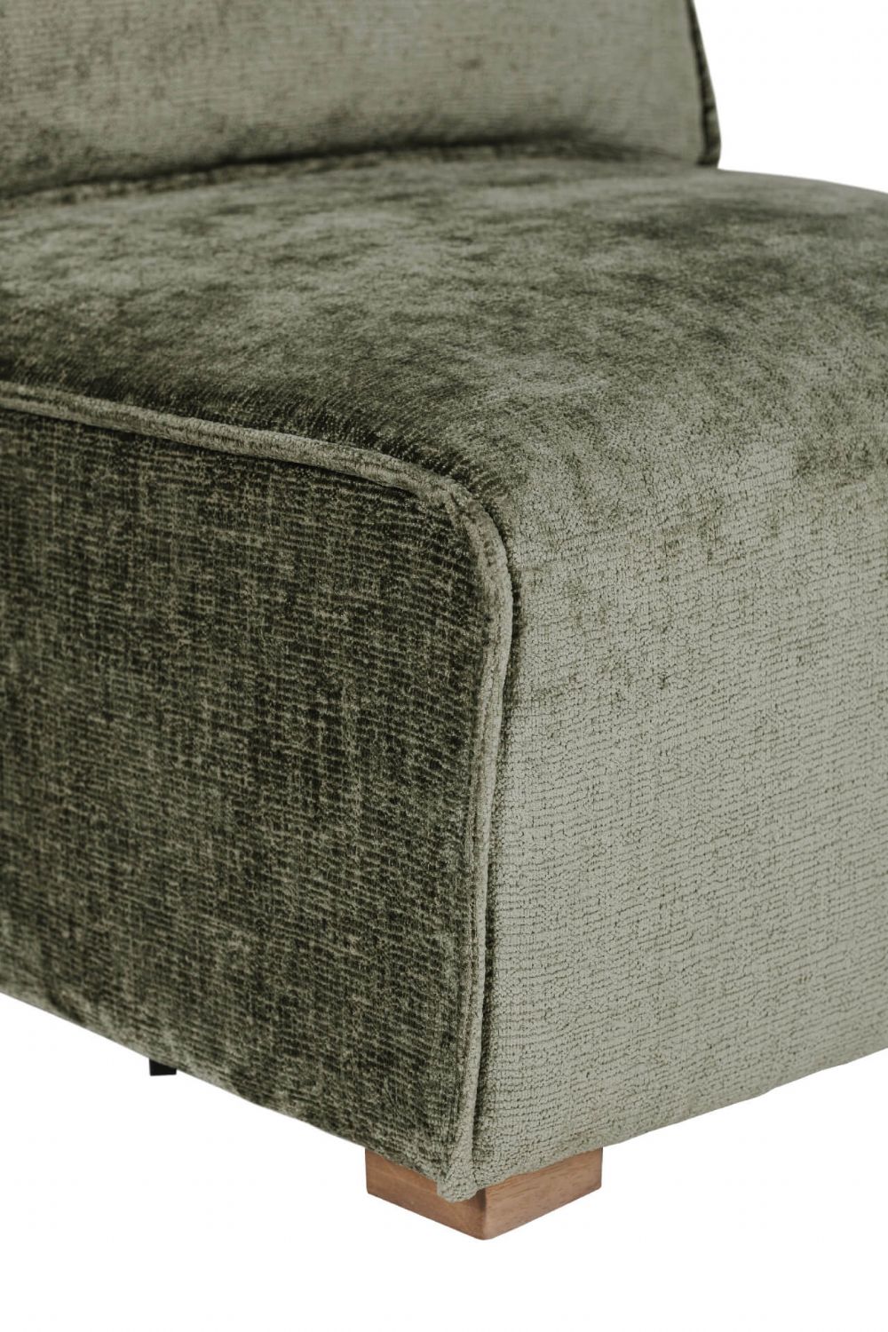Olive Green Chenille Fabric Modular Armless Sofa