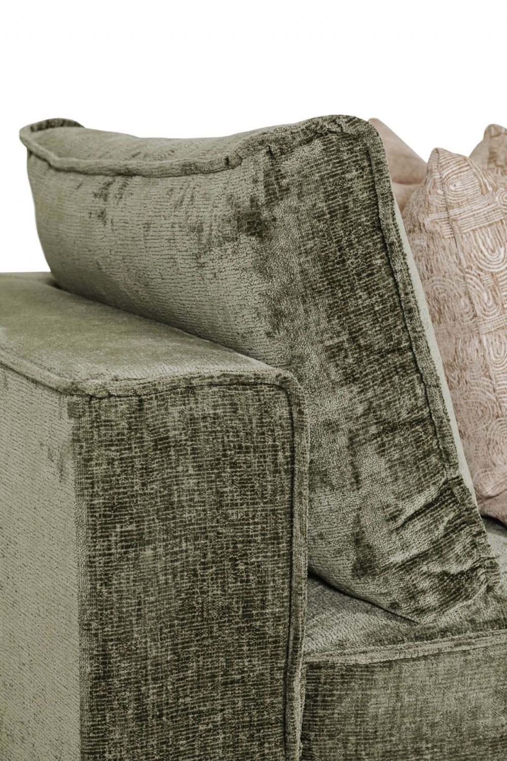 Olive Green Chenille Fabric Modular Armless Sofa