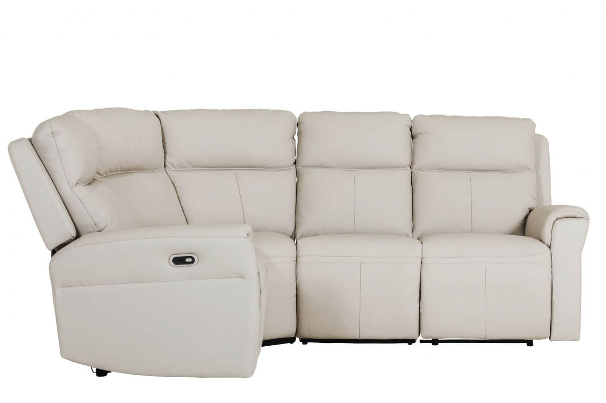 Stone Leather Large Electric Corner Recliner Sofa