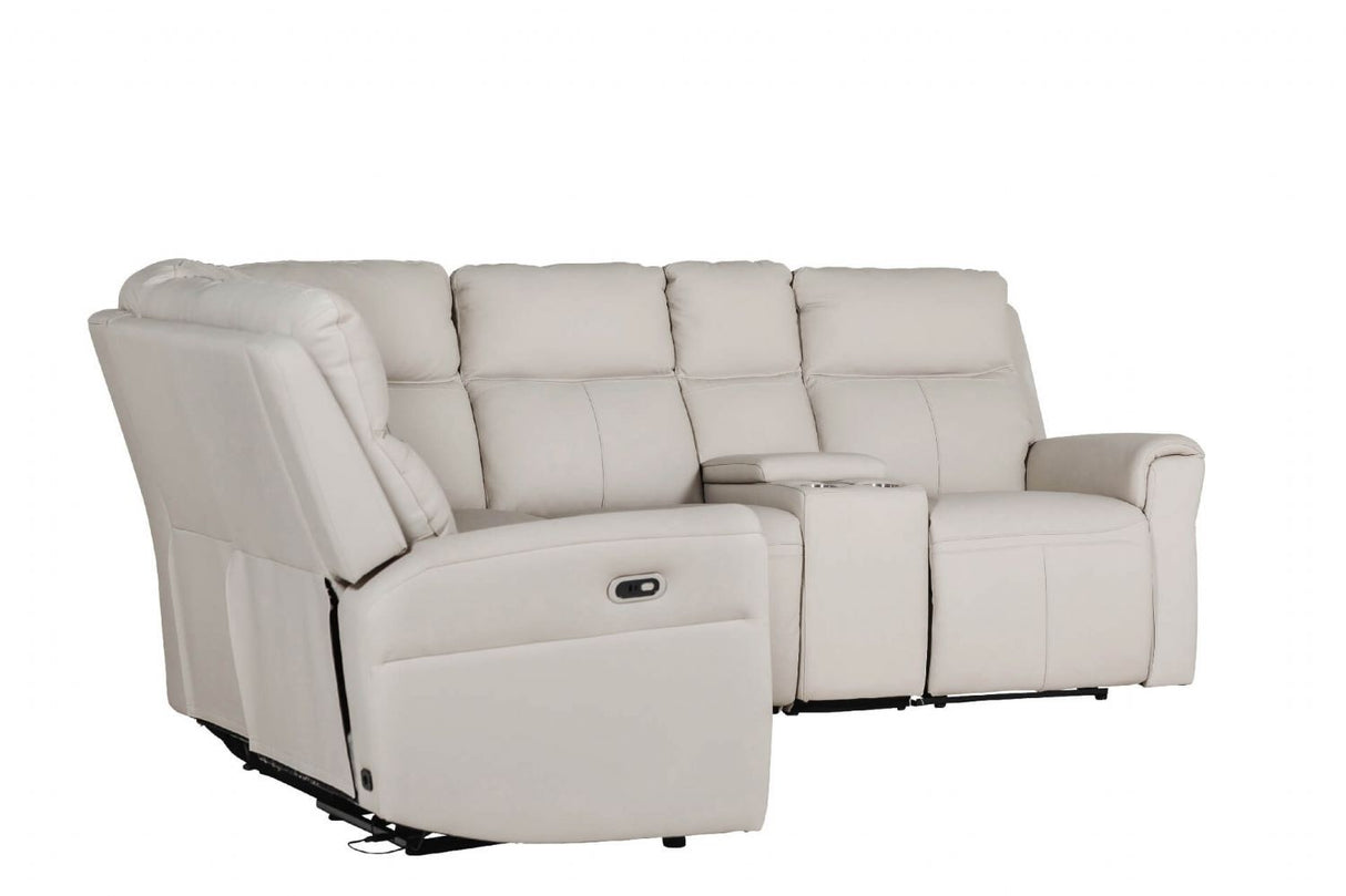 Russo Console Sectional (with usb charger) Stone