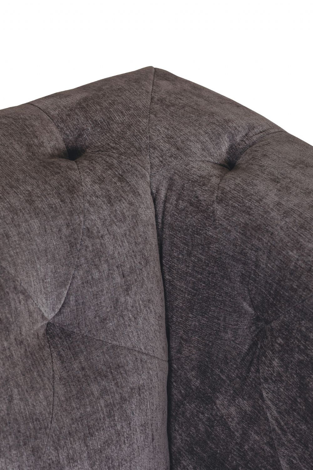 Dark Grey Fabric 2 Seater Chesterfield Sofa