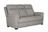 Grey Fabric 3 Seater Standard Back Sofa Cushioned Headrest