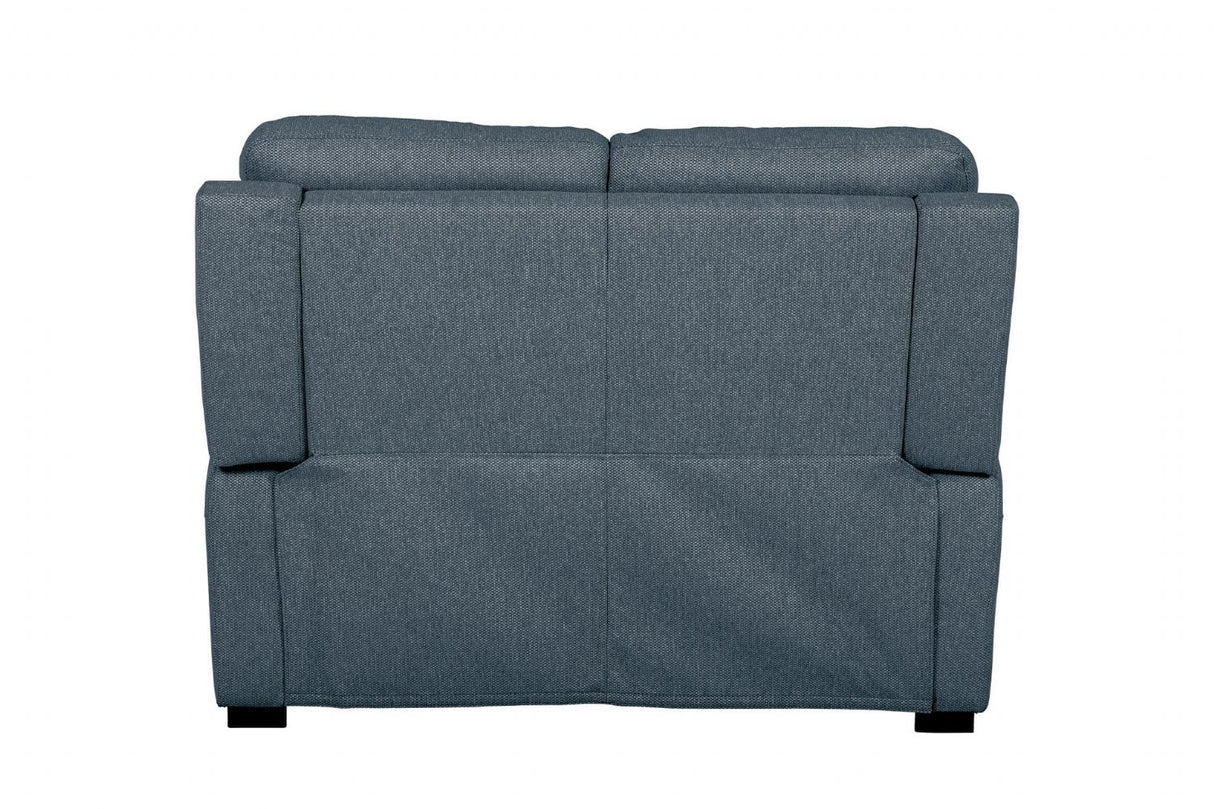 Blue Fabric 2 Seater Standard Back Sofa Cushioned Headrest