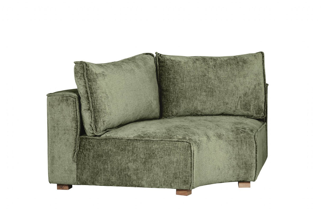 Green Fabric Scatter Back Modular Corner Sofa Section
