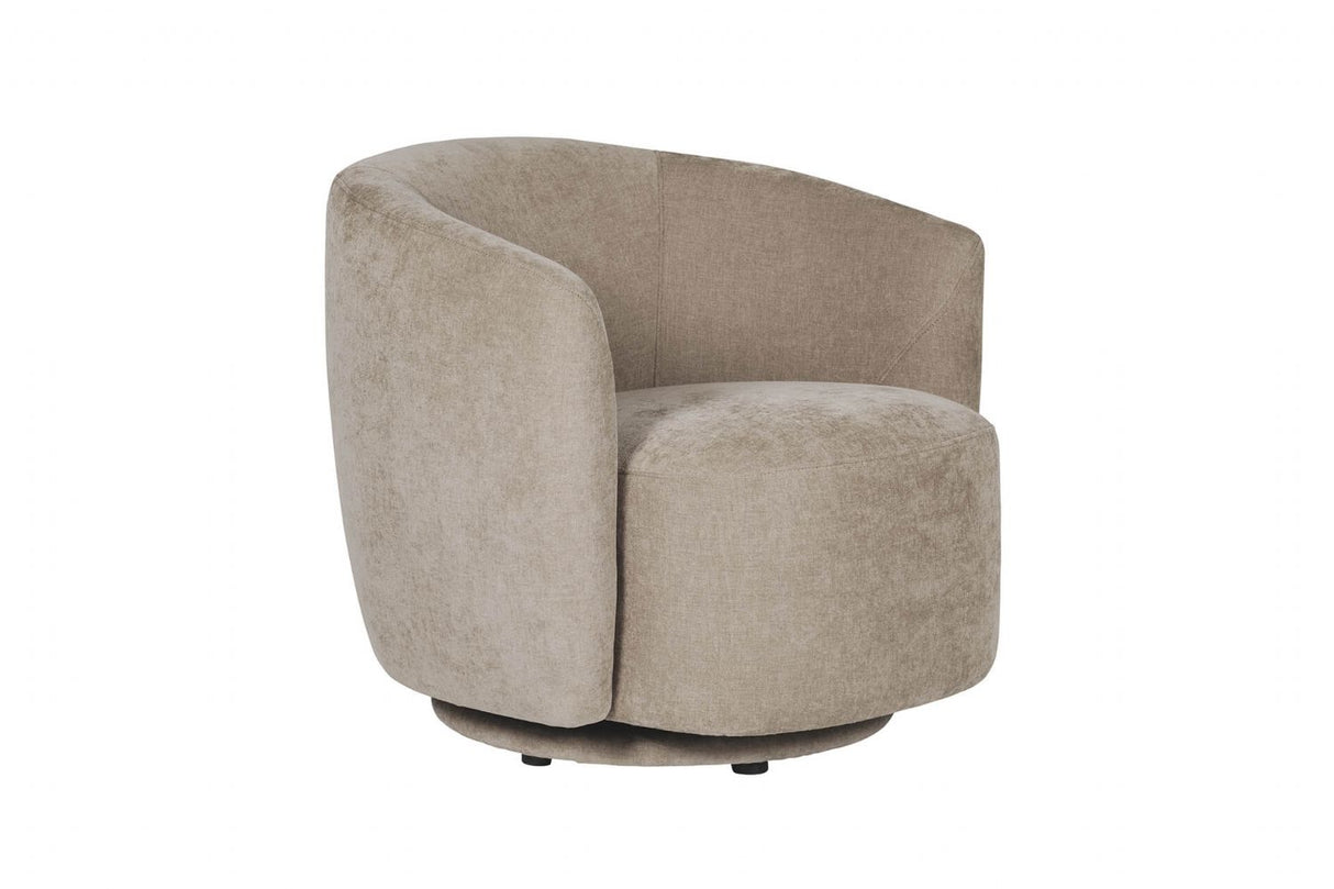 Natural Chenille Fabric Swivel Accent Chair