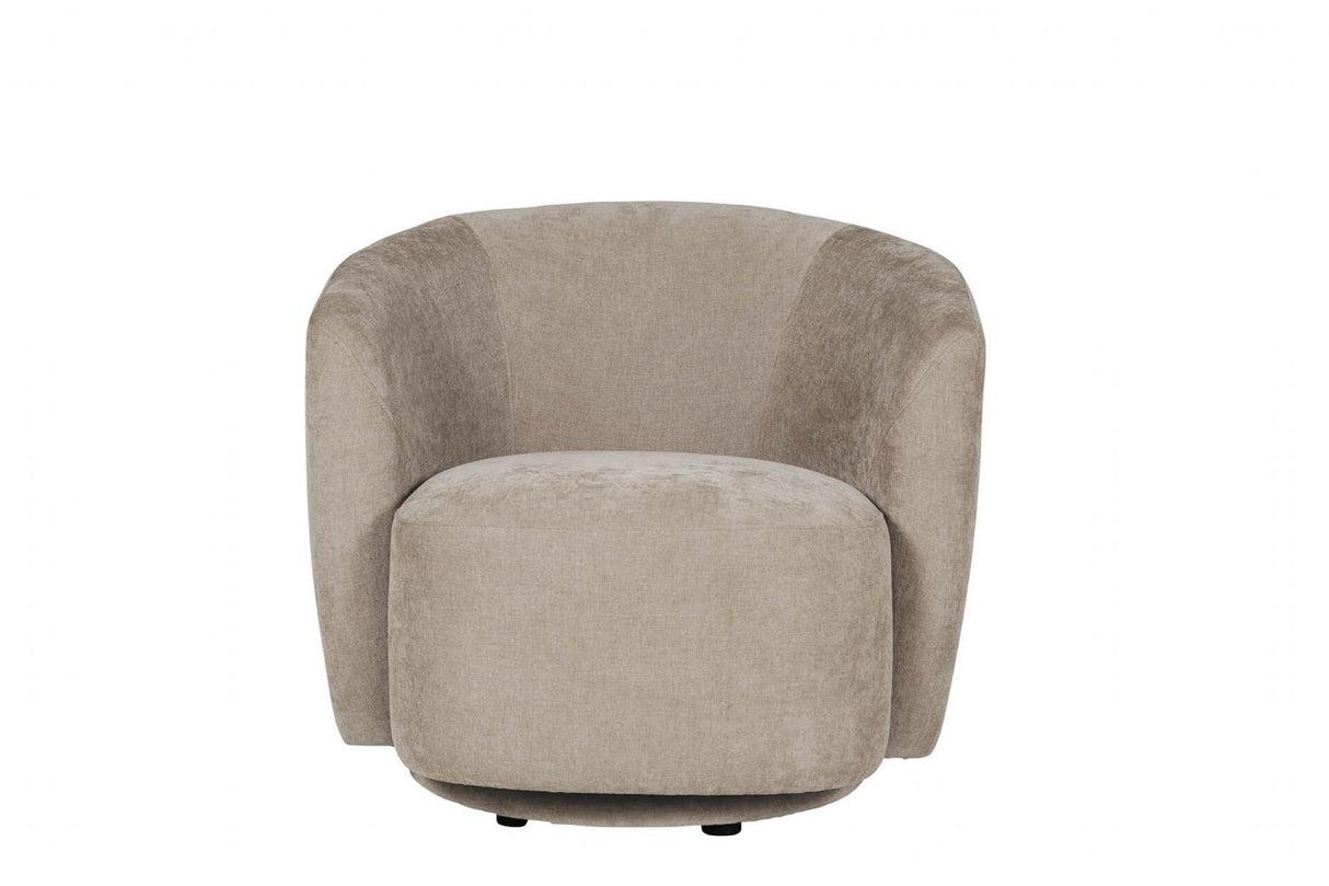 Natural Chenille Fabric Swivel Accent Chair