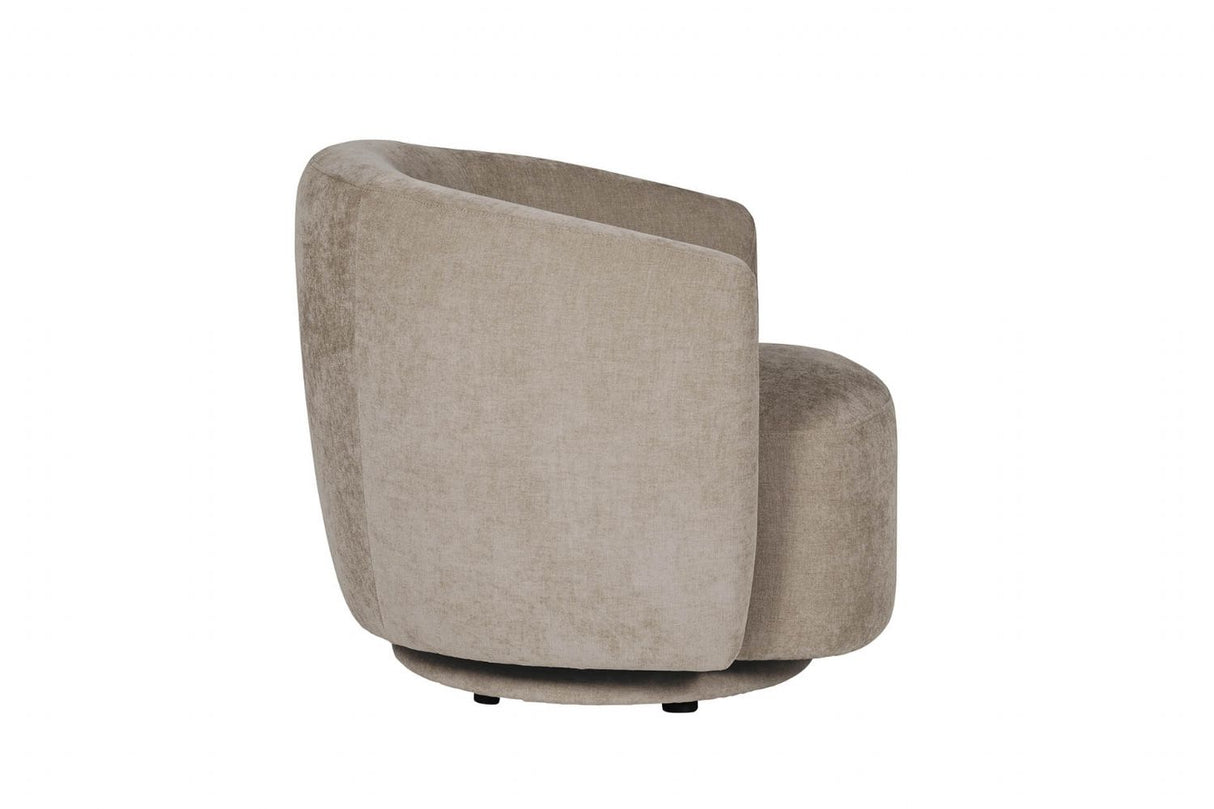 Natural Chenille Fabric Swivel Accent Chair