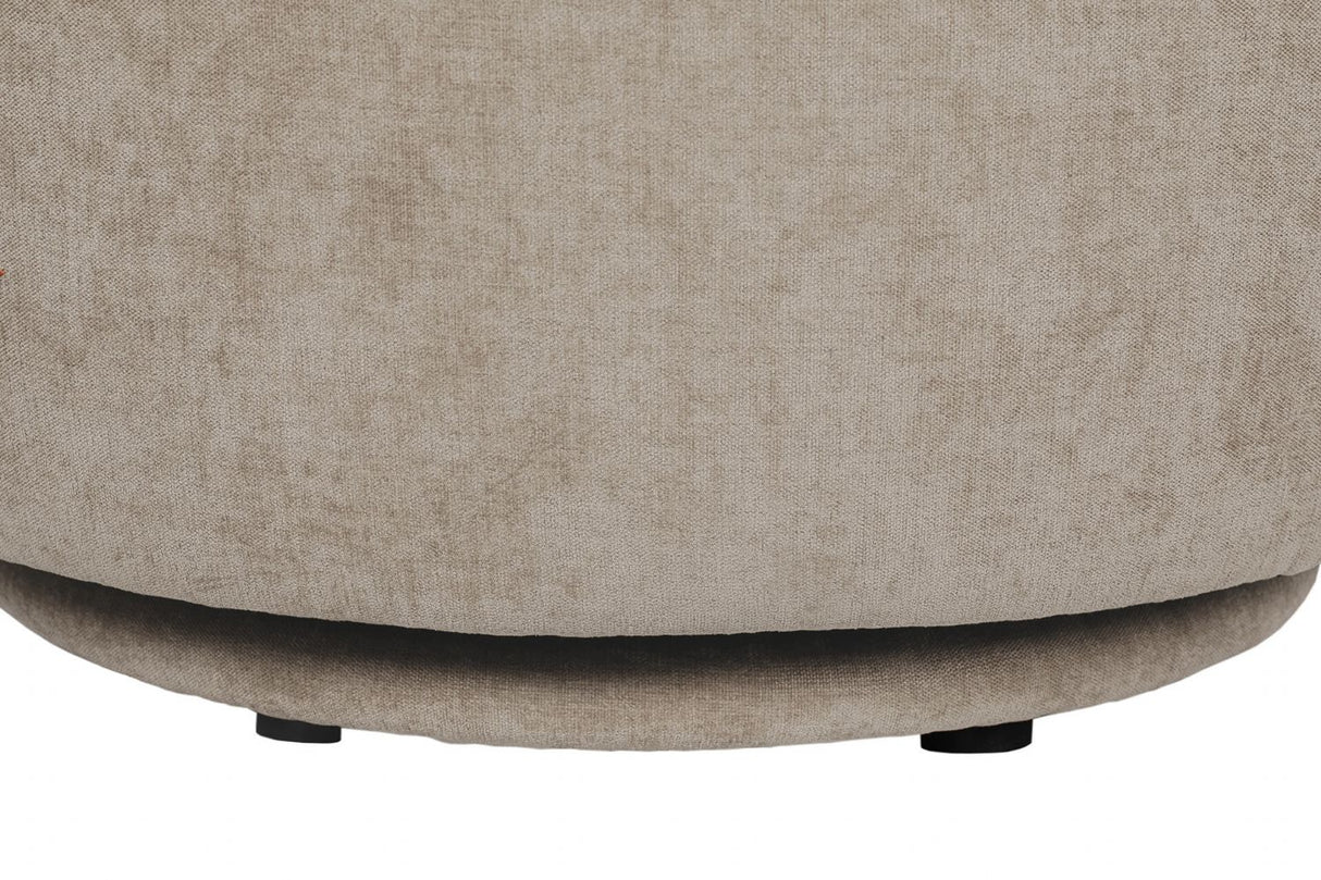 Natural Chenille Fabric Swivel Accent Chair