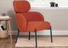 Rust Boucle Fabric Accent Chair with Black Legs